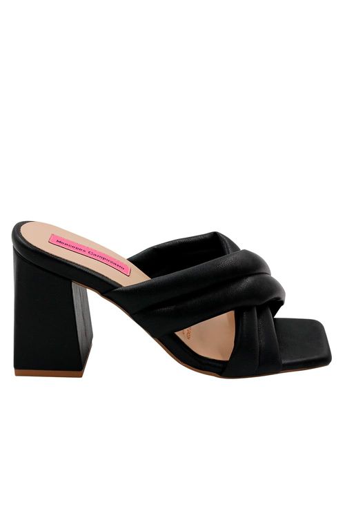 Sandalia tacon negra para mujer maya
