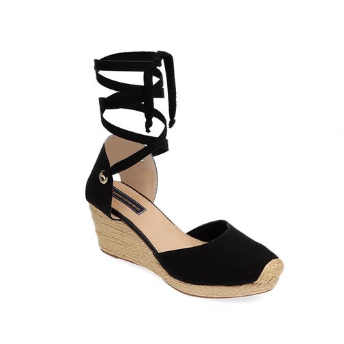 Spadrilla plataforma negra para mujer kiri