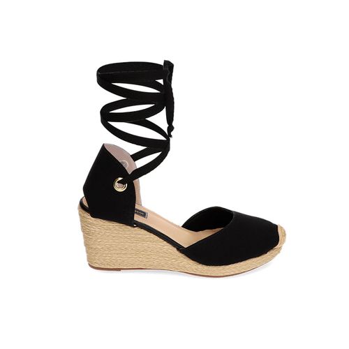 Spadrilla plataforma negra para mujer kiri