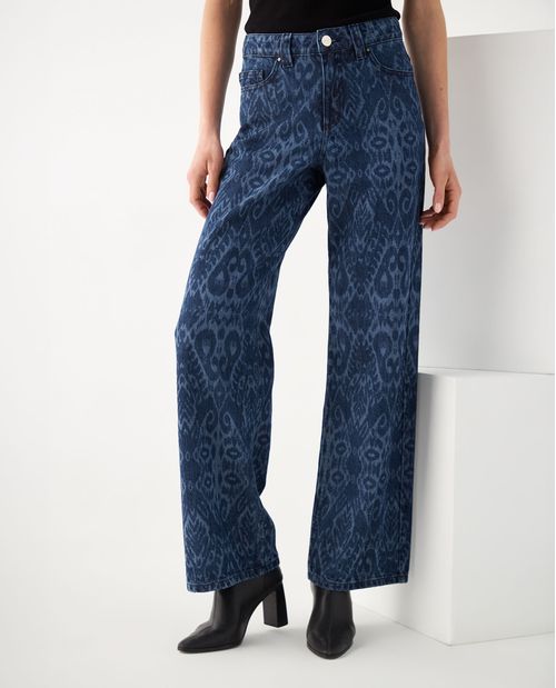 Jean Wide Leg tono oscuro para mujer