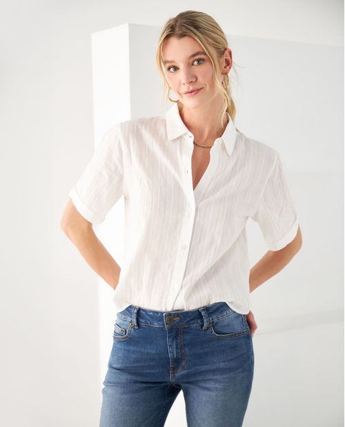 Camisa con mini detalles bordados para mujer