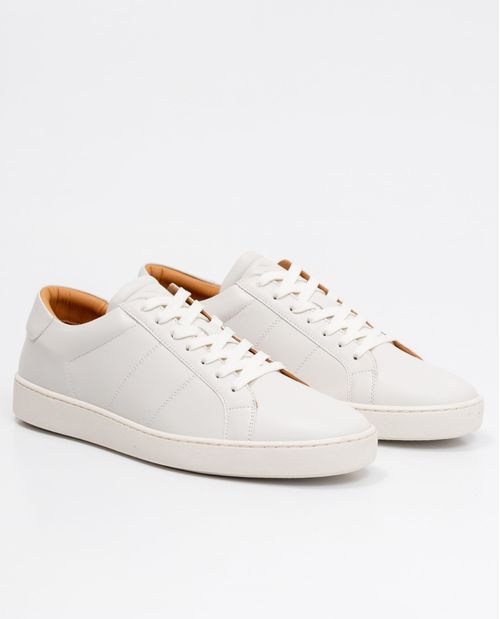 Tenis de Hombre en Cuero, Caña Baja Horma Básica Estilizada - Cuero Anilina Liso Diseño Unicolor