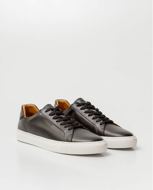 Tenis de Hombre en Cuero, Caña Baja Horma Básica Estilizada - Cuero Anilina Liso