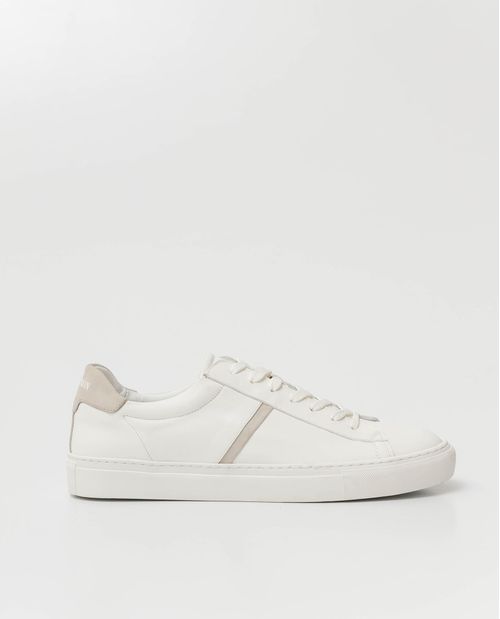 Tenis de Hombre en Cuero, Caña Baja Horma Básica Estilizada - Cuero Anilina Liso + Nobuck