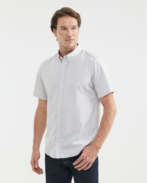 Camisa de Hombre, Slim Fit Manga Corta - Cuello Button Down