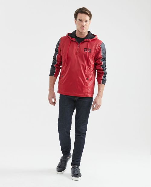 Chaqueta de Hombre, Silueta Anorak con Capucha - Bloques de Color
