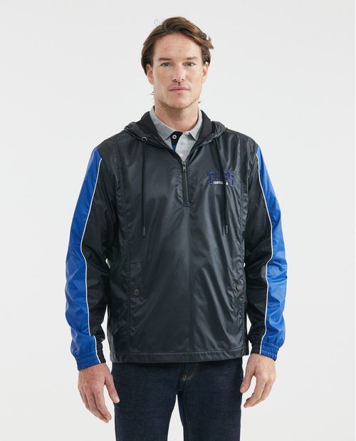 Chaqueta de Hombre, Silueta Anorak con Capucha - Bloques de Color