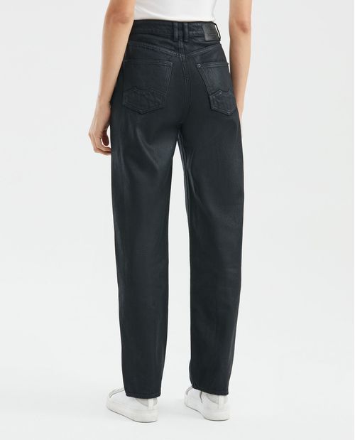 Jean de Mujer Straight Fit, Boot Cut - Azul Oscuro Acabado Resinado