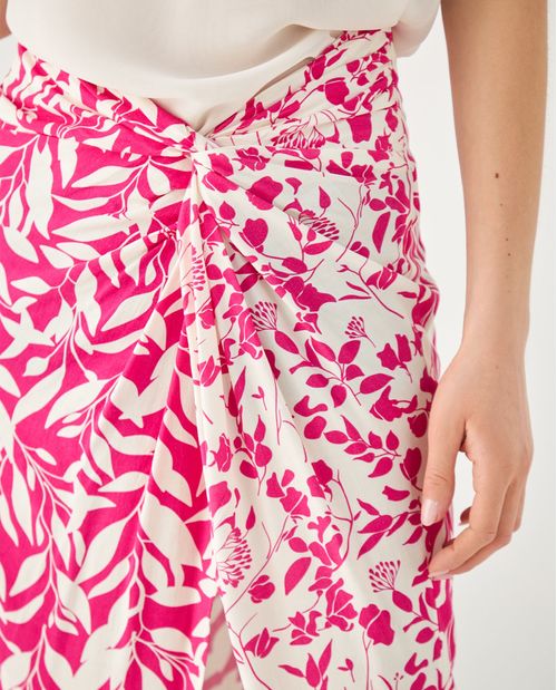 Falda midi estampada para mujer