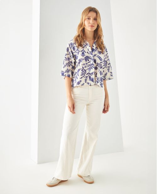 Jean Wide Leg tono claro para mujer