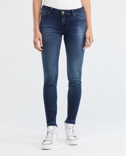Jean de Mujer Low Rise, Rusty, Bota Skinny - Azul Oscuro