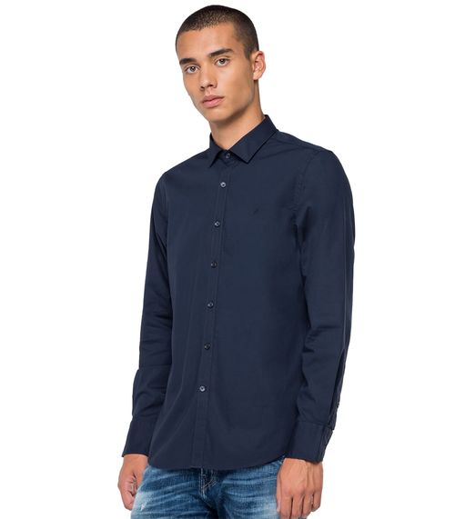 Camisa Manga Larga Para Hombre Stretch Popeline Replay