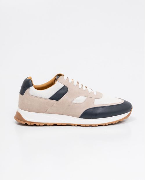 Tenis de Hombre, Estilo Runner - Cuero Gamuzado, Cuero Anilina y Material Textil