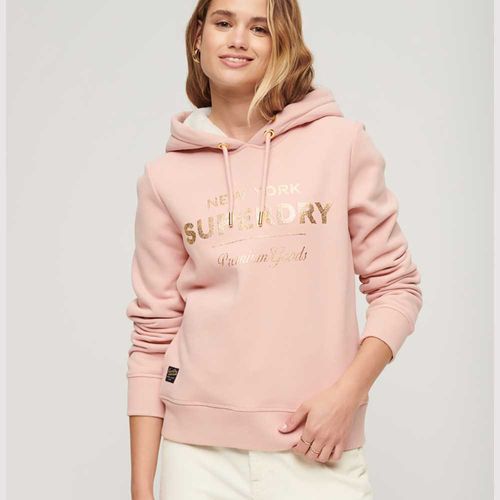 Buzo Cerrado Para Mujer Luxe Metallic Logo Superdry