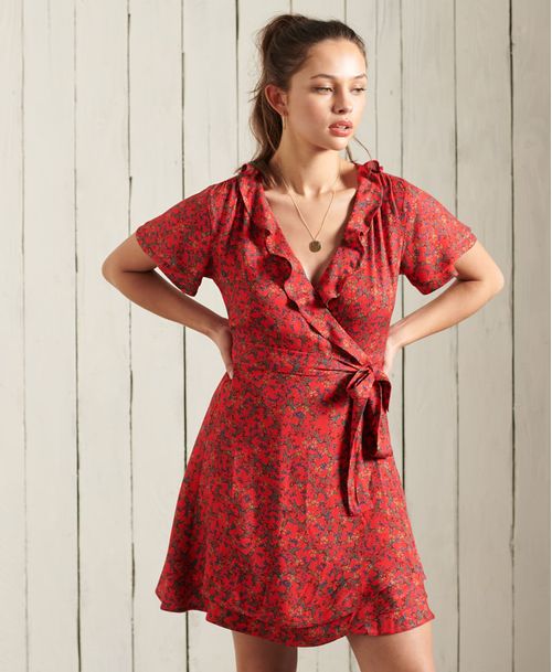 Vestido Corto Para Mujer Summer Wrap Dress Superdry