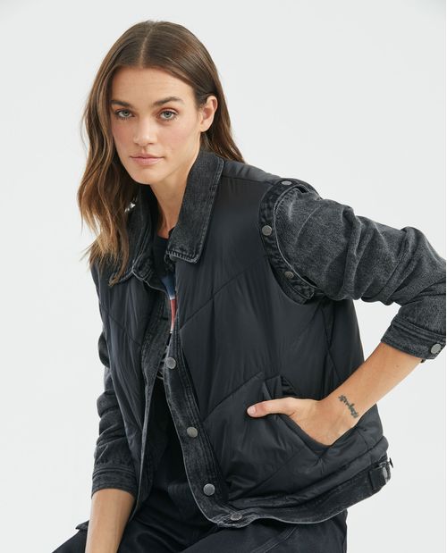 Chaqueta de Mujer, Tipo Trucker - Mangas Removibles