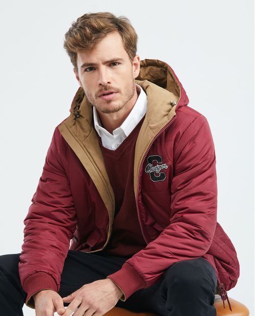 Chaqueta de Hombre, Acolchada con Capucha - Doble Faz