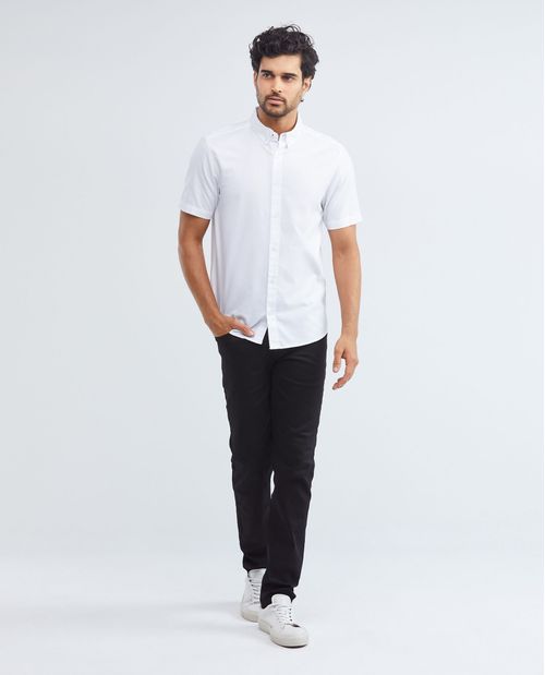 Camisa de Hombre, Slim Fit Manga Corta - Sin Bordado en el Pecho