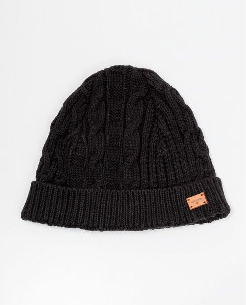 Gorro Tejido con Fajón Acanalado Doble - Tejido Links de Trenzas