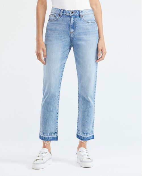 Jean de Mujer Medium Rise, Boyfit, Boot Cut - Azul Medio Vintage