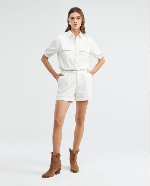 Bermuda de Mujer, Silueta Línea A, Tiro Alto - Estilo Sartorial