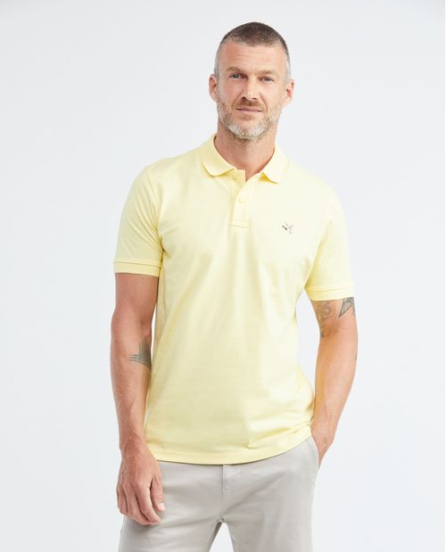 Camiseta de Hombre Tipo Polo, Slim Fit Manga Corta - Piqué Algodón + Elastano