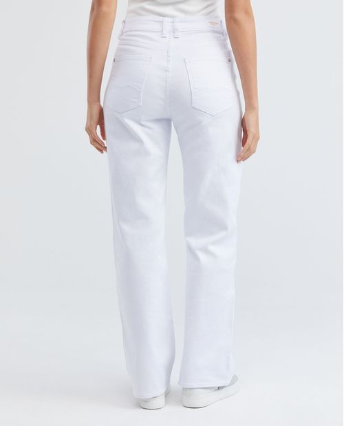 Jean de Mujer Wide Leg, Bota Relaxed - Blanco