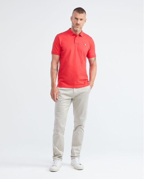 Camiseta de Hombre Tipo Polo, Slim Fit Manga Corta - Piqué Algodón + Elastano