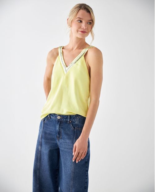 Camisa de tela fluida para mujer
