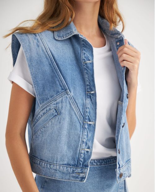 Chaleco de cuello clásico para mujer