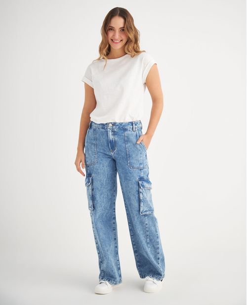 Jean tipo cargo para mujer