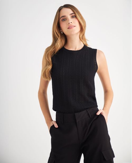 Chaleco con detalles desagujados para mujer