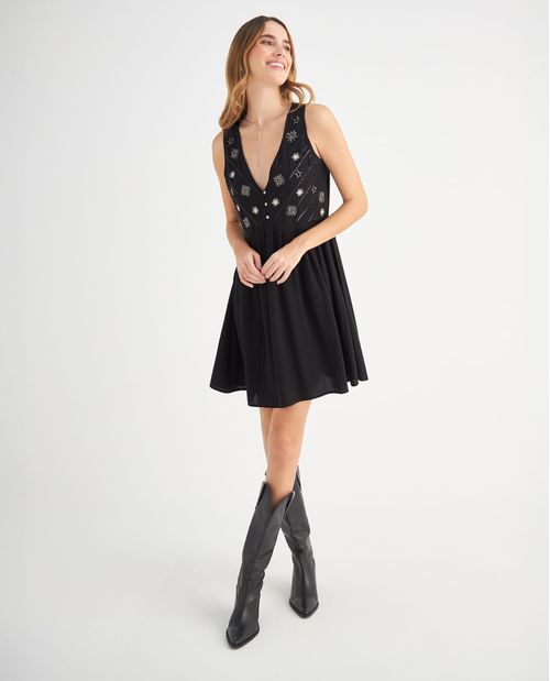 Vestido con apliques para mujer
