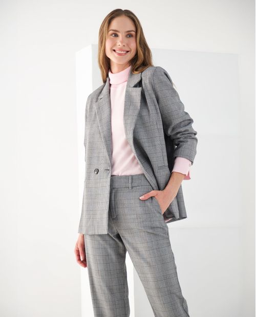 Blazer con diseño a cuadros para mujer