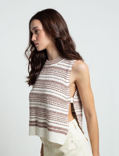 Camisa tejida con aberturas laterales