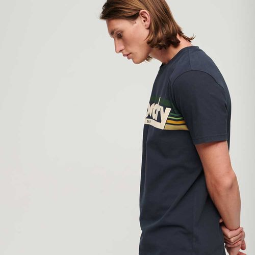 Camiseta Para Hombre Terrain Striped Logo Superdry