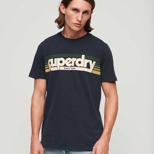 Camiseta Para Hombre Terrain Striped Logo Superdry