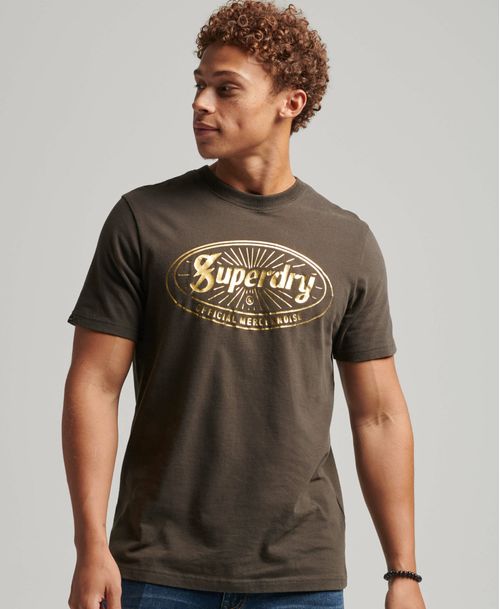 Camiseta Para Hombre Vintage Lightning Logo Superdry
