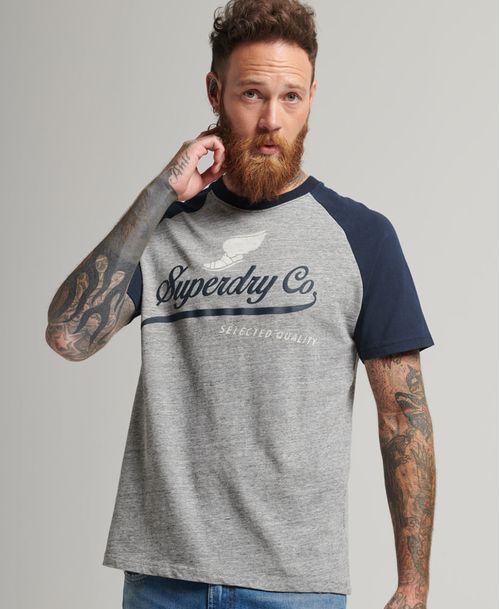 Camiseta Manga Corta Para Hombre Vintage Achilles Raglan Superdry