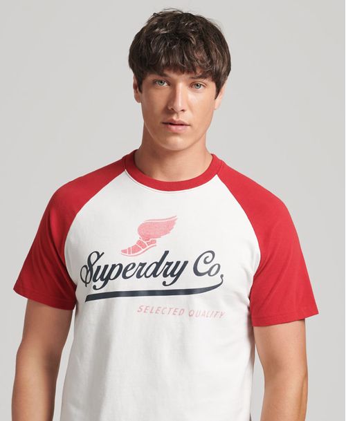 Camiseta Manga Corta Para Hombre Vintage Achilles Raglan Superdry
