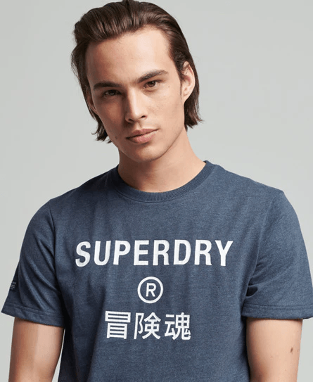 Camiseta Manga Corta Para Hombre Vintage Corp Logo Marl Superdry