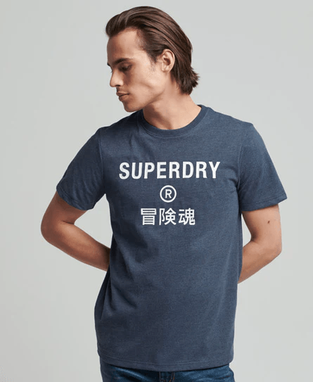 Camiseta Manga Corta Para Hombre Vintage Corp Logo Marl Superdry