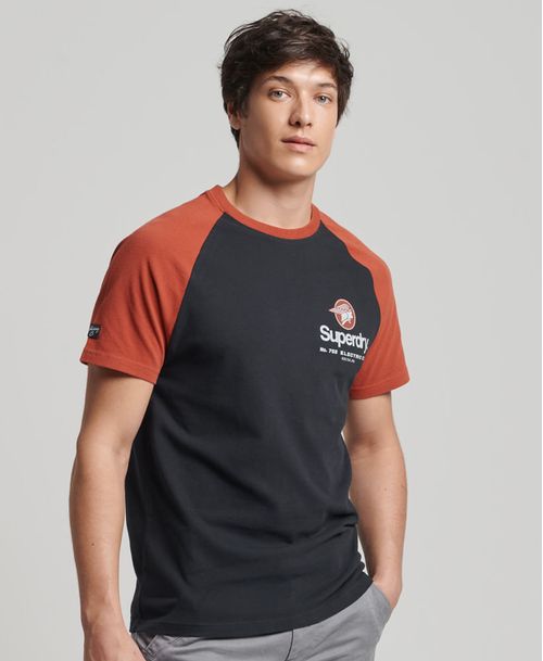 Camiseta Manga Corta Para Hombre Vintage Cl Raglan Superdry