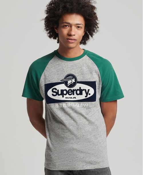 Camiseta Manga Corta Para Hombre Vintage Cl Raglan Superdry