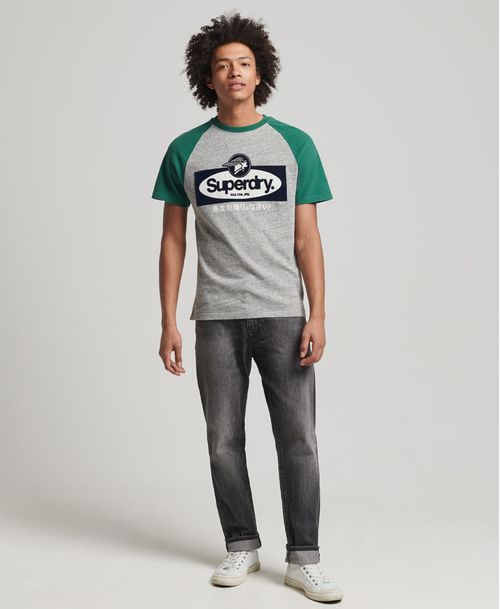 Camiseta Manga Corta Para Hombre Vintage Cl Raglan Superdry