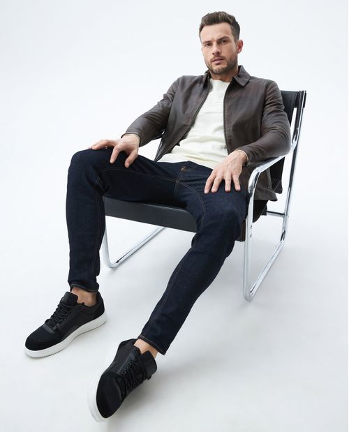 Chaqueta de Hombre en Cuero, Silueta Clásica - Piel de Cordero