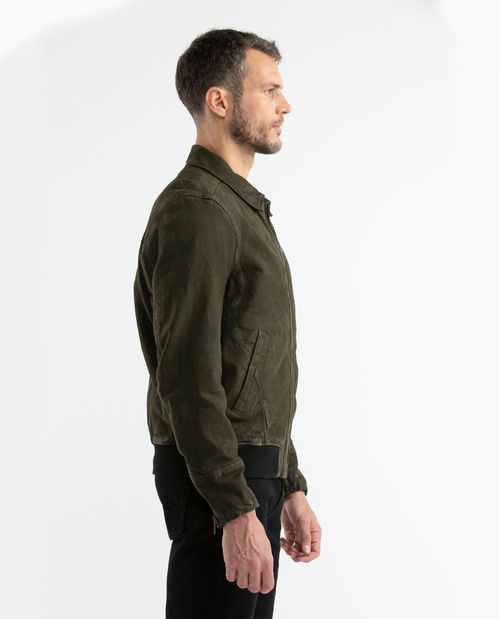 Chaqueta de Hombre en Cuero, Silueta Clásica - Piel de Cordero y Nubuck