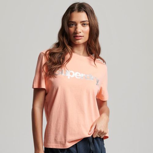 Camiseta Para Mujer Metallic Core Superdry