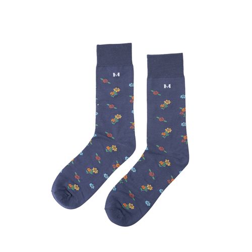 Medias flores extrafina azul MH Socks