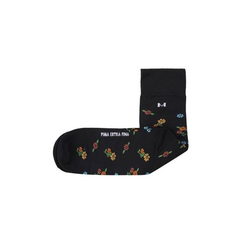 Medias flores extrafina negro MH Socks